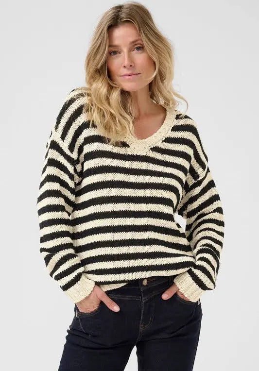 Cream Giveme Stripe Pullover