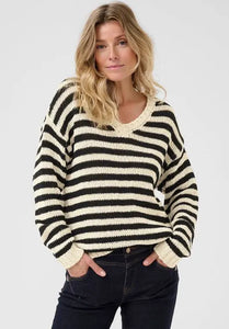 Cream Giveme Stripe Pullover