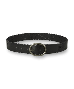 Silver Scallop Edge Lacing Belt