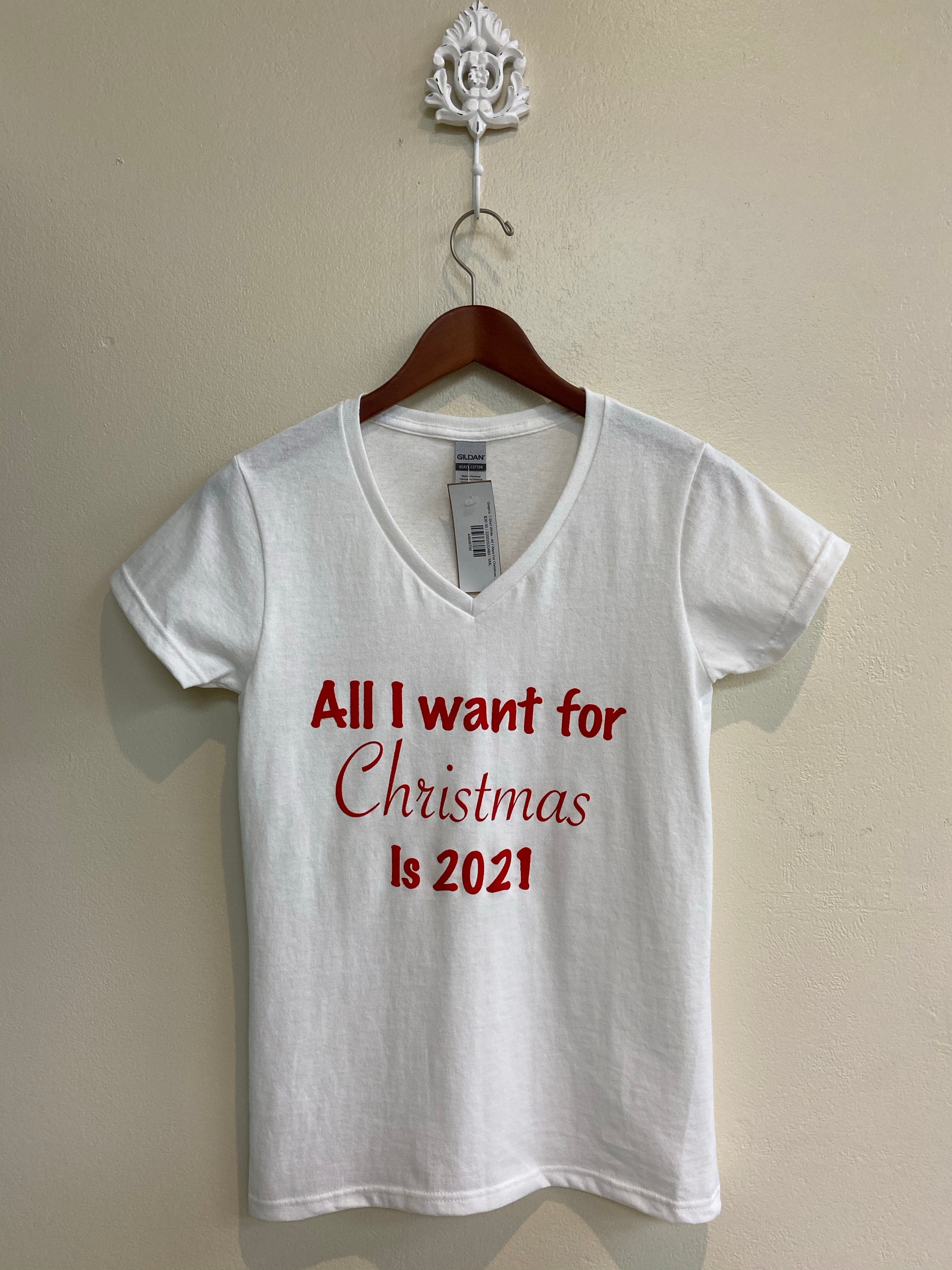 Graphic T-Shirt White - All I Want For Christmas...