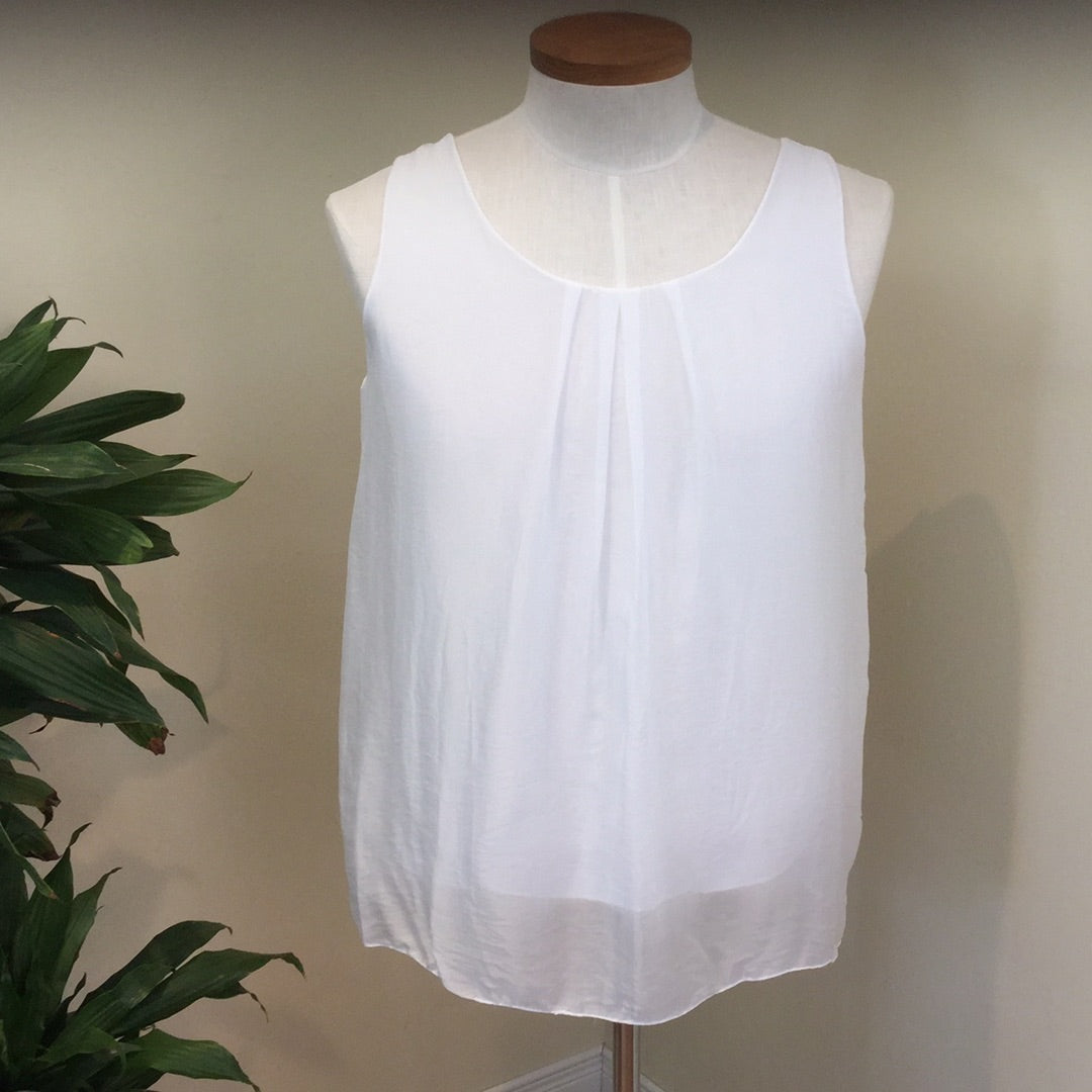 "M" Made in Italy- Woven sleeveless top- White